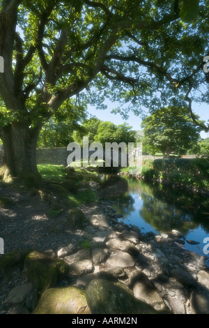 Soft Focus of Bridge over Rydal Beck, Rydal, Lake District National Park, Cumbria, England, UK Stock Photo