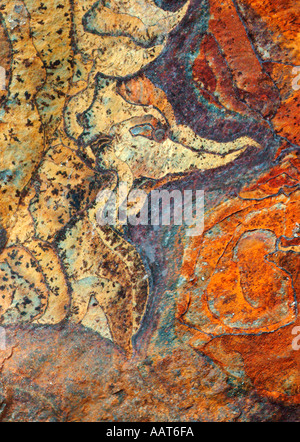 colorful patterns inside a rock Stock Photo