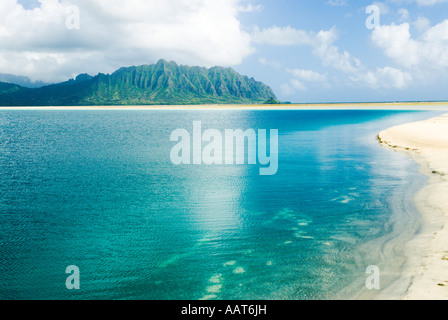 Ahu O Laka area of Kaneohe Bay, Oahu, Hawaii Stock Photo