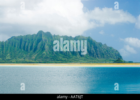 Ahu O Laka area of Kaneohe Bay, Oahu, Hawaii Stock Photo