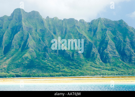 Ahu O Laka area of Kaneohe Bay, Oahu, Hawaii Stock Photo