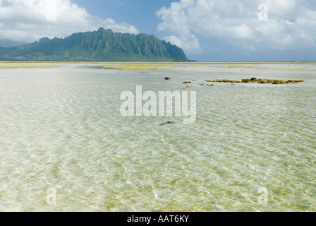 Ahu O Laka area of Kaneohe Bay, Oahu, Hawaii Stock Photo