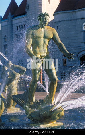 Elk271 1914 Missouri St Louis Aloe Plaza Meeting of the Waters by Carl Milles Stock Photo