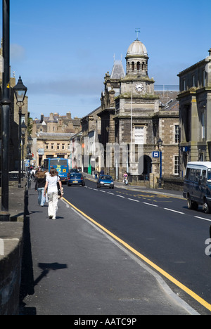 dh  WICK CAITHNESS People walking down Bridge Street town centre buildings road A99 Stock Photo