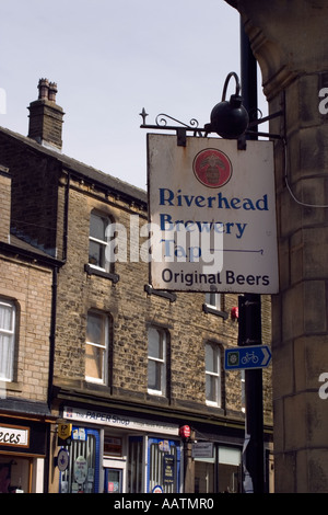 Sign outside pub and micro brewery for Riverhead Brewery Marsden Stock Photo