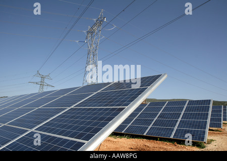ESP Spain Beneixama Solar power station on 500 000 square meters Build by german City Solar Group Stock Photo