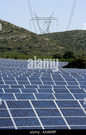 ESP Spain Beneixama Solar power station on 500 000 square meters Build by german City Solar Group Stock Photo