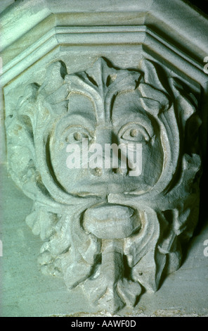 Green Man Greenman, St Stephens Church, Old Radnor, Powys,  Wales UK HOMER SYKES Stock Photo