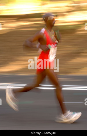 A man running the 2006 Old Mutual Two Oceans marathon in Cape Town, South Africa. Stock Photo