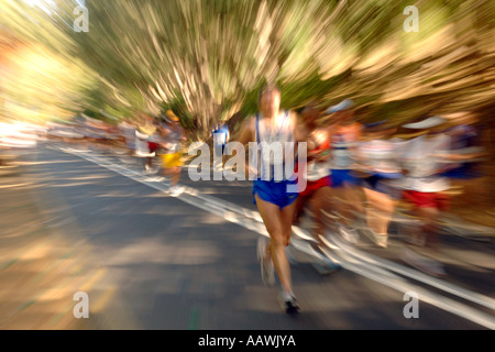 Runners in the 2006 Old Mutual Two Oceans marathon in Cape Town, South Africa. Stock Photo
