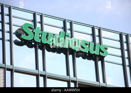 Company sign of German tour operator Studiosus on an office building, Munich Stock Photo