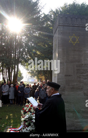 A rabbi at the remembrance of Night of Broken Glass on the jewish cemetry in Koblenz Rhineland-Palatinate Germany Europe