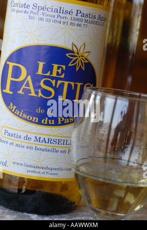 Pastis, anise-flavored liqueur, Marseille, Provence-Alpes-Cote d'Azur, France Stock Photo