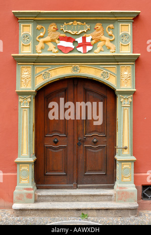 Door from the old city-hall in Freiburg im Breisgau, Baden Wuerttemberg, Germany Stock Photo