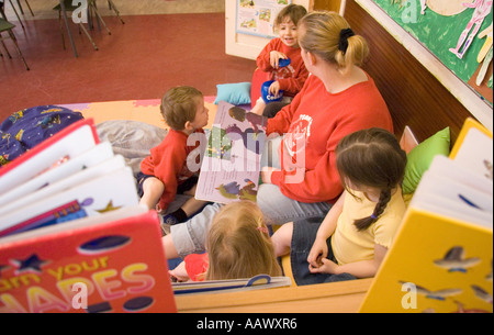 storytime at playgroup Stock Photo