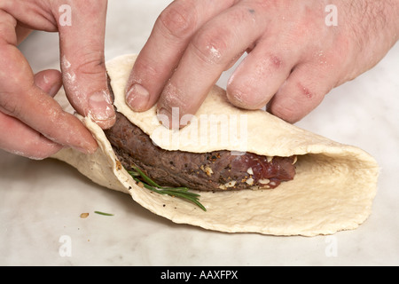 Beef Wellington step by step  Stock Photo