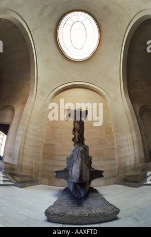 The Victoire de Samothrace in Louvre  Museum above Daru staircase in Denon wing Stock Photo