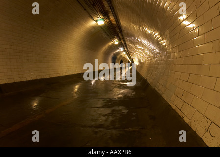 Greenwich foot tunnel under the River Thames from Greenwich to the Isle of Dogs Island Gateway Stock Photo