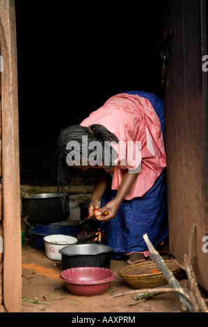 Village phones west of Kampala Uganda Stock Photo