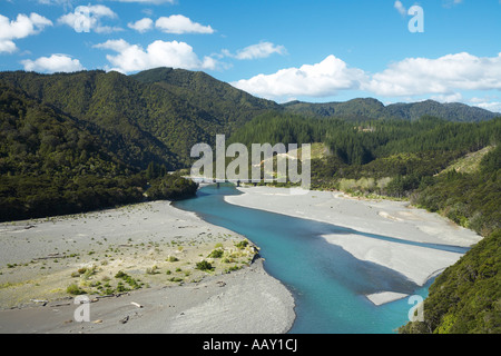 Motu river gorge and bridge east cape Stock Photo