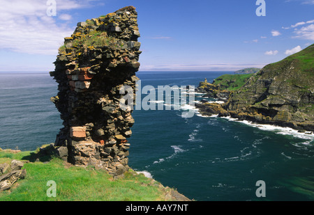 Scottish Castle Fast Castle on Berwickshire coastline Scottish Borders Scotland UK Stock Photo