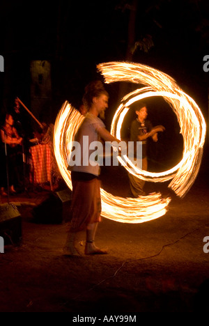 14 04 07 Puerto Princesa Palawan Philippines Pagdiwata Arts festival Fire dancing Photo Simon Grosset Stock Photo