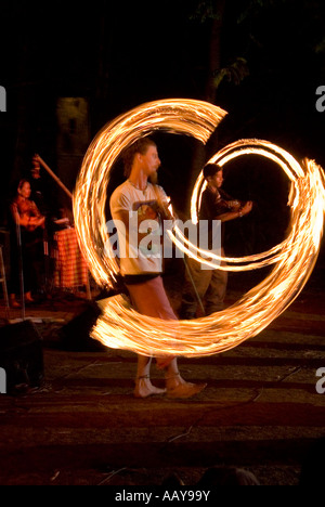 14 04 07 Puerto Princesa Palawan Philippines Pagdiwata Arts festival Fire dancing Photo Simon Grosset Stock Photo