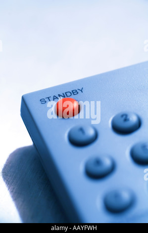 Standby button on TV remote control Stock Photo