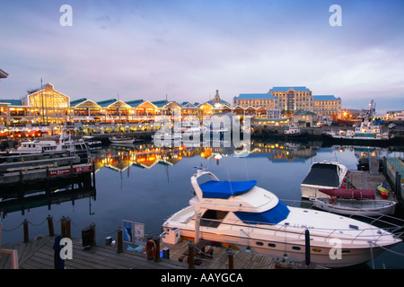 south africa cape town Victoria Albert waterfront pier table bay hotel twilight Stock Photo