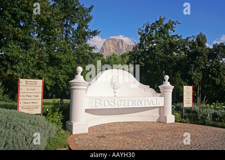 south africa Boschendahl winery founded by hugenots entrance gate Stock Photo