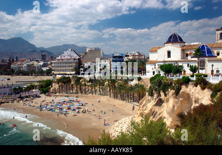Benidorm Beach Old Town Mediterranean Sea Alicante Province Spain Espana EU Europe Stock Photo