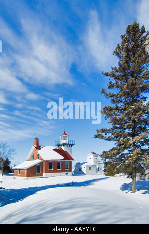 Sherwood Point Lighthouse And New Snow Door County Wisconsin