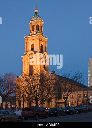 Cathedral of Saint John the Divine, Milwaukee, Wisconsin at dusk Stock Photo