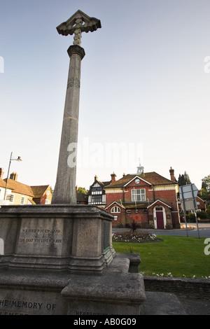 War memorial and Old Town Hall in the town of Haslemere Surrey England UK Stock Photo