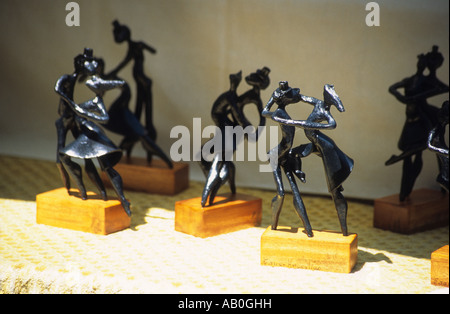 Tango statues for sale on stall in San Telmo market, Buenos Aires, Argentina Stock Photo