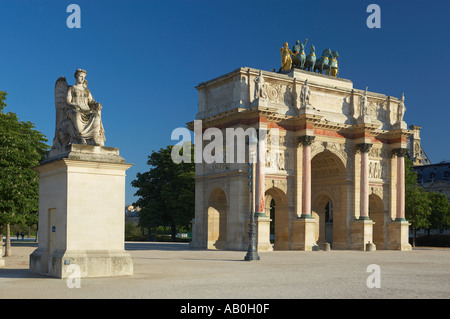 The Arc de Triomphe du Carrousel Jardin du Carrousel nr the Palais du Louvre Paris France Stock Photo