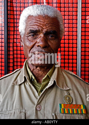 Former soldier of the Ethiopian Army, Addis Abeba, Ethiopia Stock Photo