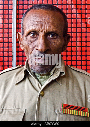 Former soldier of the Ethiopian Army, Addis Abeba, Ethiopia Stock Photo