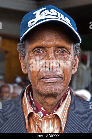 Former soldier of the Ethiopian army, Addis Abeba, Ethiopia Stock Photo