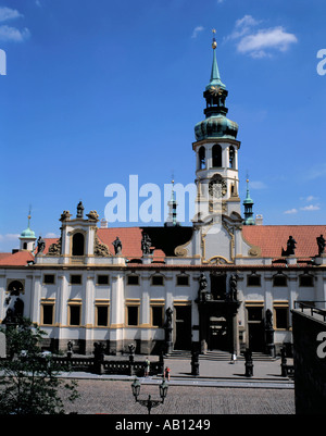 Picturesque Baroque Sanctuary of Our Lady of Loreto, Prague, Czech Republic. Stock Photo
