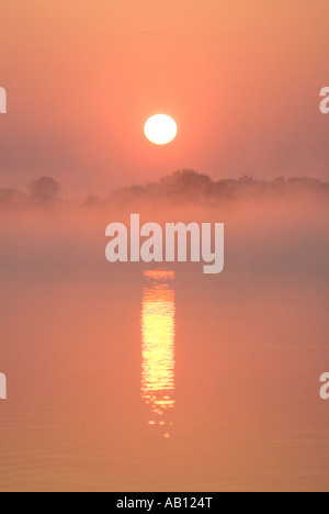 Misty Sunrise over Hickling Broad UK Norfolk Broads Hickling