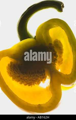 Yellow pepper back lit FoodCollection Stock Photo