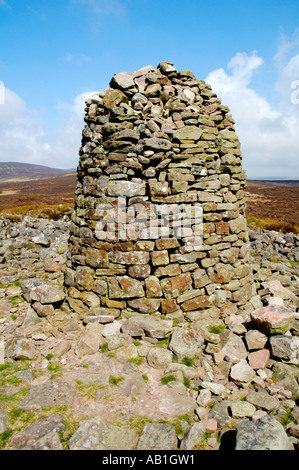 Garn Wen cairn in the Black Mountains next to footpath on ridge opposite Llanthony Priory Monmouthshire South East Wales UK Stock Photo