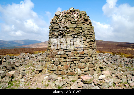 Garn Wen cairn in the Black Mountains next to footpath on ridge opposite Llanthony Priory Monmouthshire South East Wales UK Stock Photo