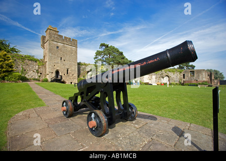 Naval Cannon from HMS Foudroyant, at Caldicot Castle, South Wales, UK Stock Photo