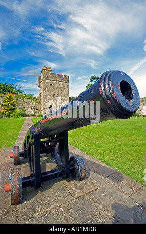 Naval Cannon from HMS Foudroyant, at Caldicot Castle, South Wales, UK Stock Photo