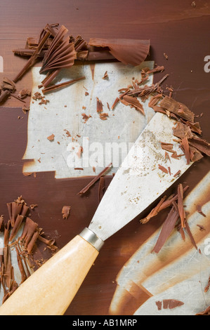 Making chocolate curls FoodCollection Stock Photo