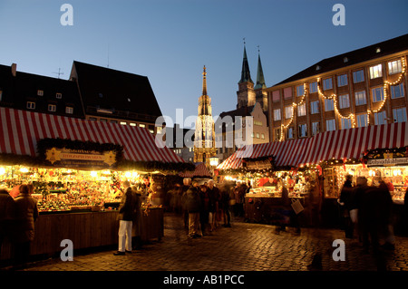 Germany Bavaria Bayern Nürnberg Nuremberg Christmas Market Weihnachtsmarkt Stock Photo