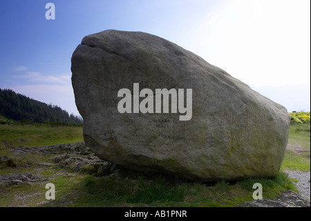 The cloughmore stone on Slieve Martin Rostrevor Stock Photo