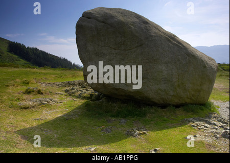 The cloughmore stone and its shadow on Slieve Martin Rostrevor Stock Photo